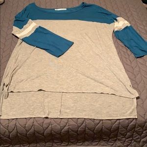 Blue and grey baseball tee